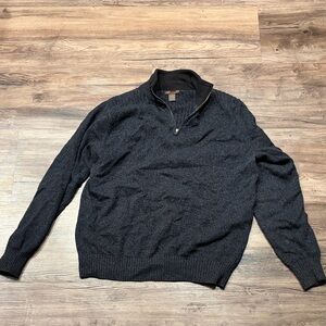 Dockers Men's Charcoal Zip-Up Sweater